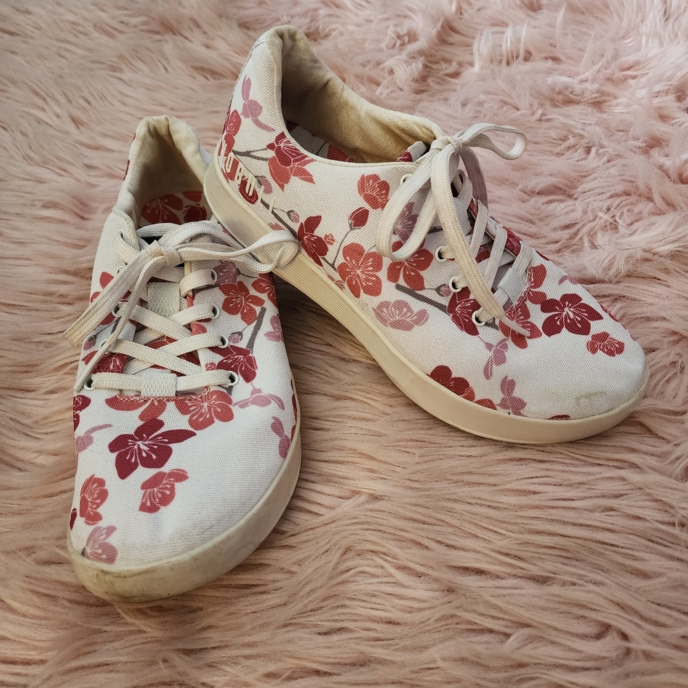 NOBULL cherry blossom floral fabric trainer sneakers Sz 8.5